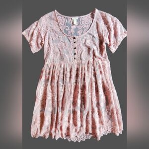 Women's Forever 21 Sheer Lace Babydoll Dress/Top. Sz Sm